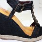 Platforms High Heel Sandals Wedge Denim Open Toe  Shoes