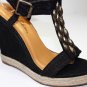 Platforms High Heel Sandals Wedge Denim Open Toe  Shoes