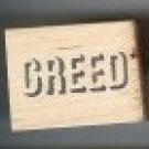 CREED word name saying rubbber stamp