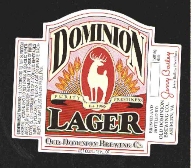 DOMINION Lager Beer Label