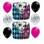 Monster High Birthday Zebra Balloon Bouquet 8pc