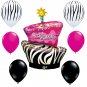 FUNKY Zebra Print punk Monster Diva Birthday balloons