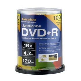 Aleratec 300115 16x LightScribe Duplicator Grade DVD+R (600 Pack)