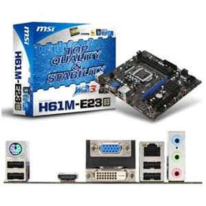 MSI H61M-E23 (B3) Desktop Motherboard - Intel - Socket H2 LGA-1155