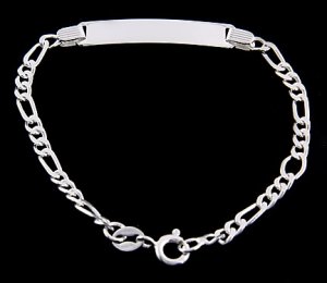 STERLING SILVER Child ID Identification Bracelet Free Monogramming