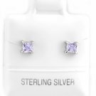 STERLING SILVER JUNE BIRTHSTONE CZ CHILD POST EARRINGS 3mm