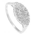 STERLING SILVER FILIGREE DESIGN PRINCESS PROMISE RING