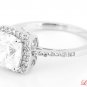 STERLING SILVER CUSHION CUT CZ ENGAGEMENT RING SZ 7