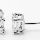 STERLING SILVER CZ ASSCHER CUT STUD EARRINGS 5mm
