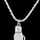 STERLING SILVER BOXING GLOVE 3D CHARM & ROPE CHAIN 18"