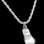 STERLING SILVER BOXING GLOVE 3D CHARM & ROPE CHAIN 18"