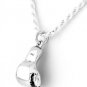 STERLING SILVER BOXING GLOVE 3D CHARM & ROPE CHAIN 18"