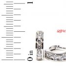 STERLING SILVER  CZ ROUND CUT HINGED HOOP EARRINGS
