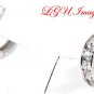 STERLING SILVER  CZ ROUND CUT HINGED HOOP EARRINGS