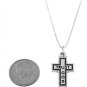 STERLING SILVER TRUST GOD CROSS & SS 16" BOX CHAIN