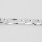 SILVER 7mm FIGARO CHAIN EXTENDER EXTENSION 1.5" with LOBSTER CLASP