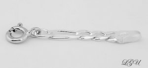 SILVER 7mm FIGARO CHAIN EXTENDER EXTENSION 1.5" with LOBSTER CLASP