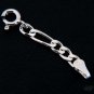 SILVER 7mm FIGARO CHAIN EXTENDER EXTENSION 1.5" with LOBSTER CLASP