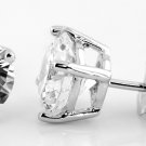 Sterling Silver CZ Round Cut Stud Earrings 7MM