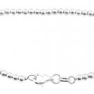 STERLING SILVER 3MM BALL/ BEAD 7 INCH BRACELET