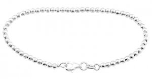 STERLING SILVER 3MM BALL/ BEAD 7 INCH BRACELET