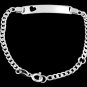 STERLING SILVER CHILD'S ID HEART CUBAN LINK BRACELET
