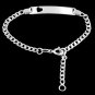 STERLING SILVER CHILD'S ID HEART CUBAN LINK BRACELET