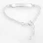 STERLING SILVER CHILD'S ID HEART CUBAN LINK BRACELET