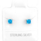 STERLING SILVER DECEMBER BIRTHSTONE CZ CHILD POST EARRINGS 3mm