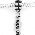 STERLING SILVER DANGLING MARATHON SHOE EUROPEAN BEAD