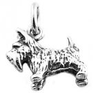 STERLING SILVER 3D SCOTTISH TERRIER DOG CHARM