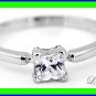 STERLING SILVER APRIL BIRTHSTONE CZ CHILD RING SZ 3
