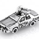 STERLING SILVER POLICE SQUAD CAR CHARM/PENDANT