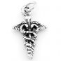STERLING SILVER 3D CADUCEUS CHARM/ PENDANT