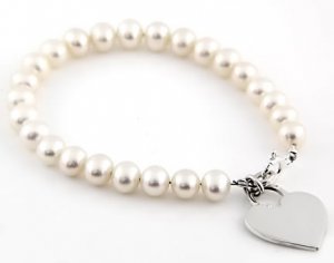 STERLING SILVER FRESHWATER PEARL CHILD BRACELET 4.5"