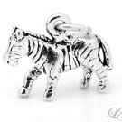 STERLING SILVER ZEBRA 3D CHARM/PENDANT