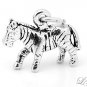 STERLING SILVER ZEBRA 3D CHARM/PENDANT