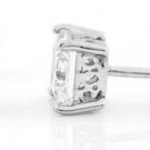 STERLING SILVER APRIL BIRTHSTONE PRINCESS CUT 5MM STUD EARRINGS