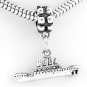 STERLING SILVER DANGLING 3D TITANIC SHIP EUROPEAN BEAD