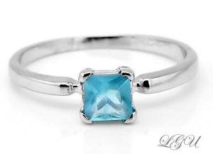 STERLING SILVER MARCH BIRTHSTONE CZ CHILD RING SZ 3