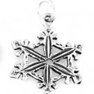 STERLING SILVER DIMENSIONAL SNOWFLAKE CHARM/PENDANT