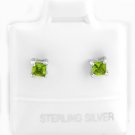 STERLING SILVER AUGUST BIRTHSTONE CZ CHILD POST EARRINGS 3mm