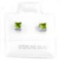STERLING SILVER AUGUST BIRTHSTONE CZ CHILD POST EARRINGS 3mm