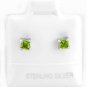 STERLING SILVER AUGUST BIRTHSTONE CZ CHILD POST EARRINGS 3mm