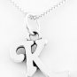 STERLING SILVER LETTER K CHARM WITH 16 inch box chain necklace