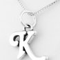 STERLING SILVER LETTER K CHARM WITH 16 inch box chain necklace