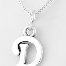 STERLING SILVER LETTER D CHARM WITH 16 inch NECKLACE