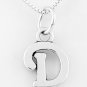 STERLING SILVER LETTER D CHARM WITH 16 inch NECKLACE