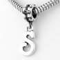 STERLING SILVER DANGLING FANCY LETTER S EUROPEAN BEAD