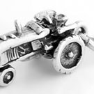 STERLING SILVER 3D TRACTOR CHARM/PENDANT